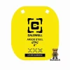 Caldwell AR500 8 colių metalinis gongo taikinys su Bumba.lt logotipu.