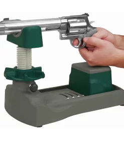 Revolverio stabilumo bandymas ir šaudymo demonstracija su Caldwell Pistolero stovu.