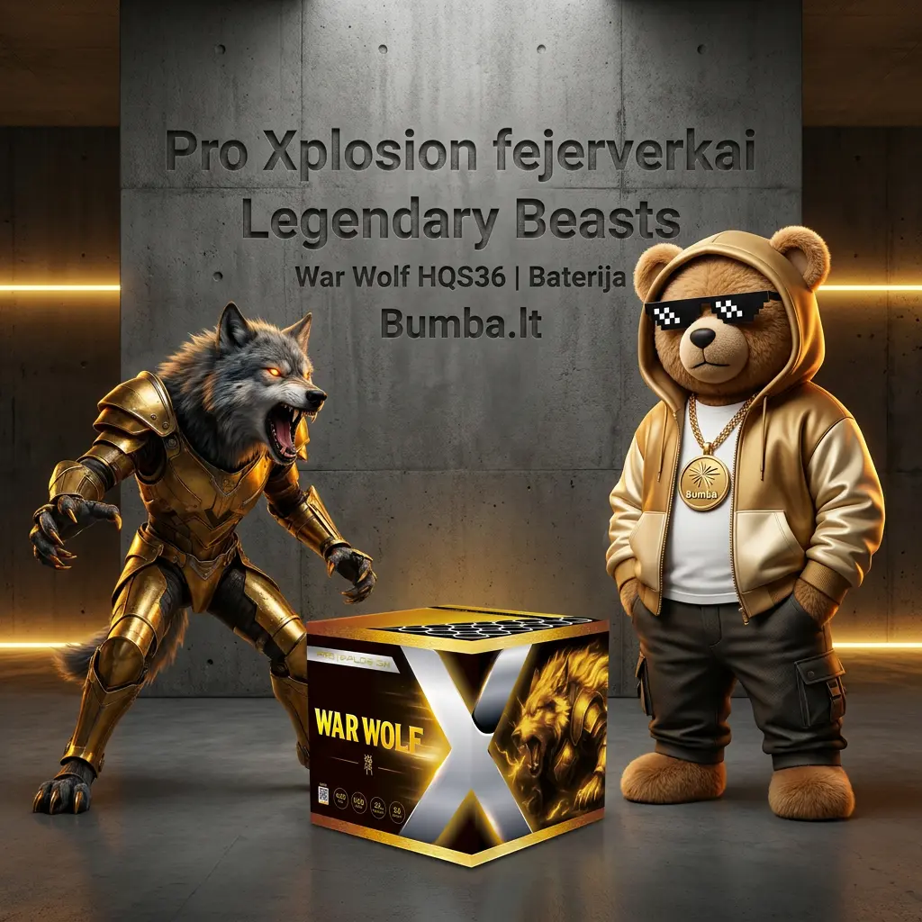 Pro Xplosion War Wolf HQS36 galingas ir modernus fejerverkas iš Legendary Beast serijos Kaune ir internetu- Bumba.lt