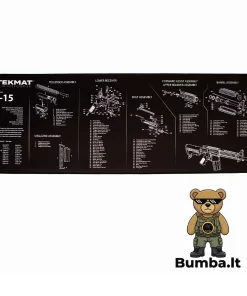 Didelis ir storas ginklų valymo bei priežiūros kilimėlis TekMat Ultra Premium AR-15 su išsamia dalių schema – bumba.lt Kaune ir internetu
