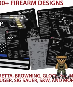 Įvairių ginklų modelių TekMat valymo kilimėliai Beretta, Glock, Sig Sauer ir AR-15 platformoms – bumba.lt Kaune ir internetu