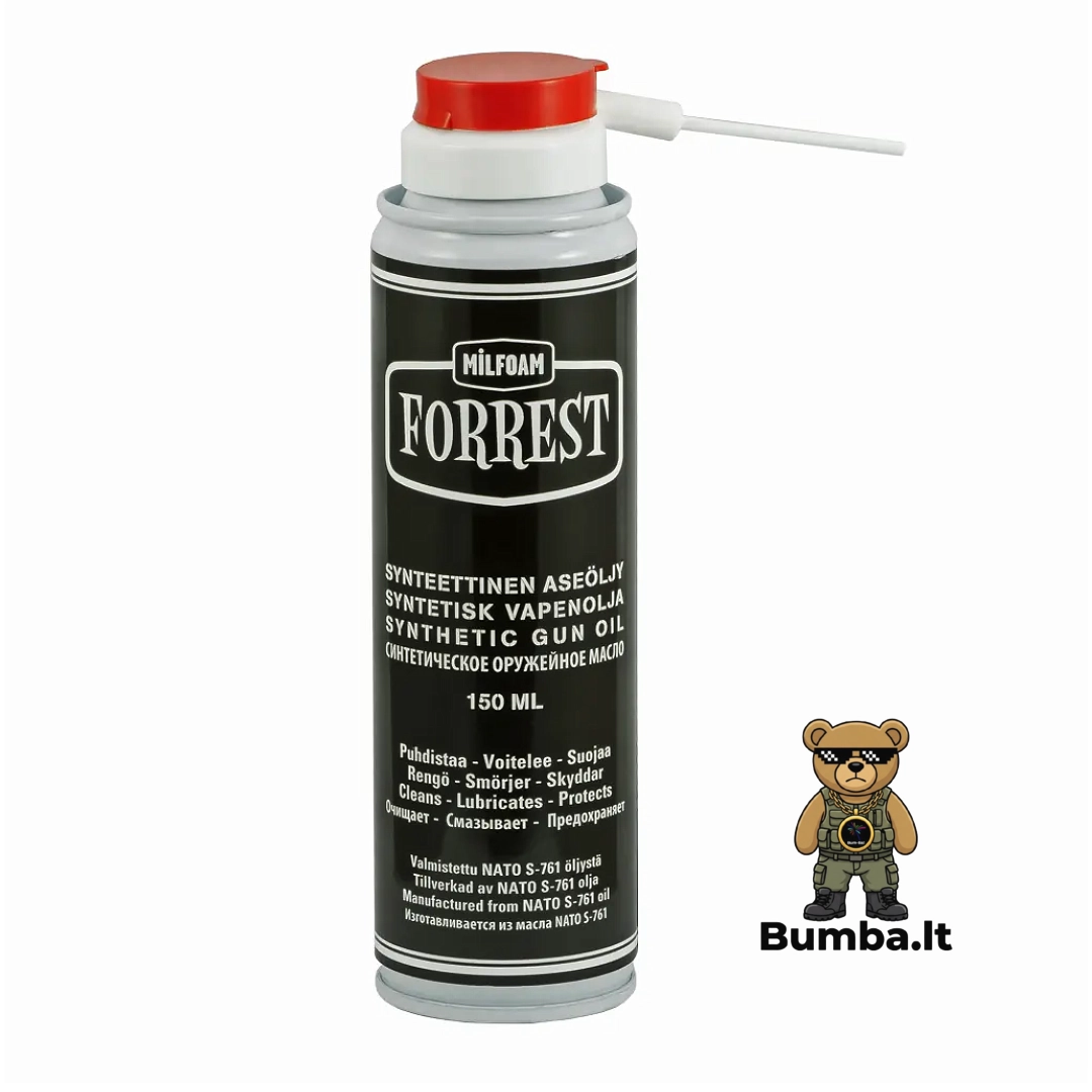 Sintetinė ginklų alyva Milfoam FORREST® su prailgintu plonu dozavimo antgaliu ginklo mechanizmų konservacijai – bumba.lt Kaune ir internetu